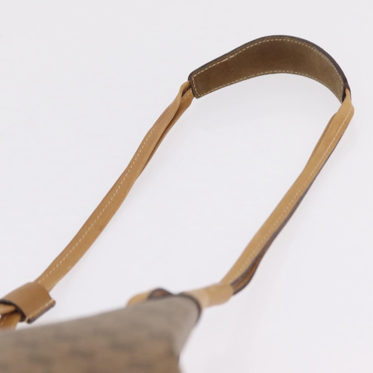 GUCCI Micro GG Supreme Shoulder Bag PVC Beige Gold Auth 212102