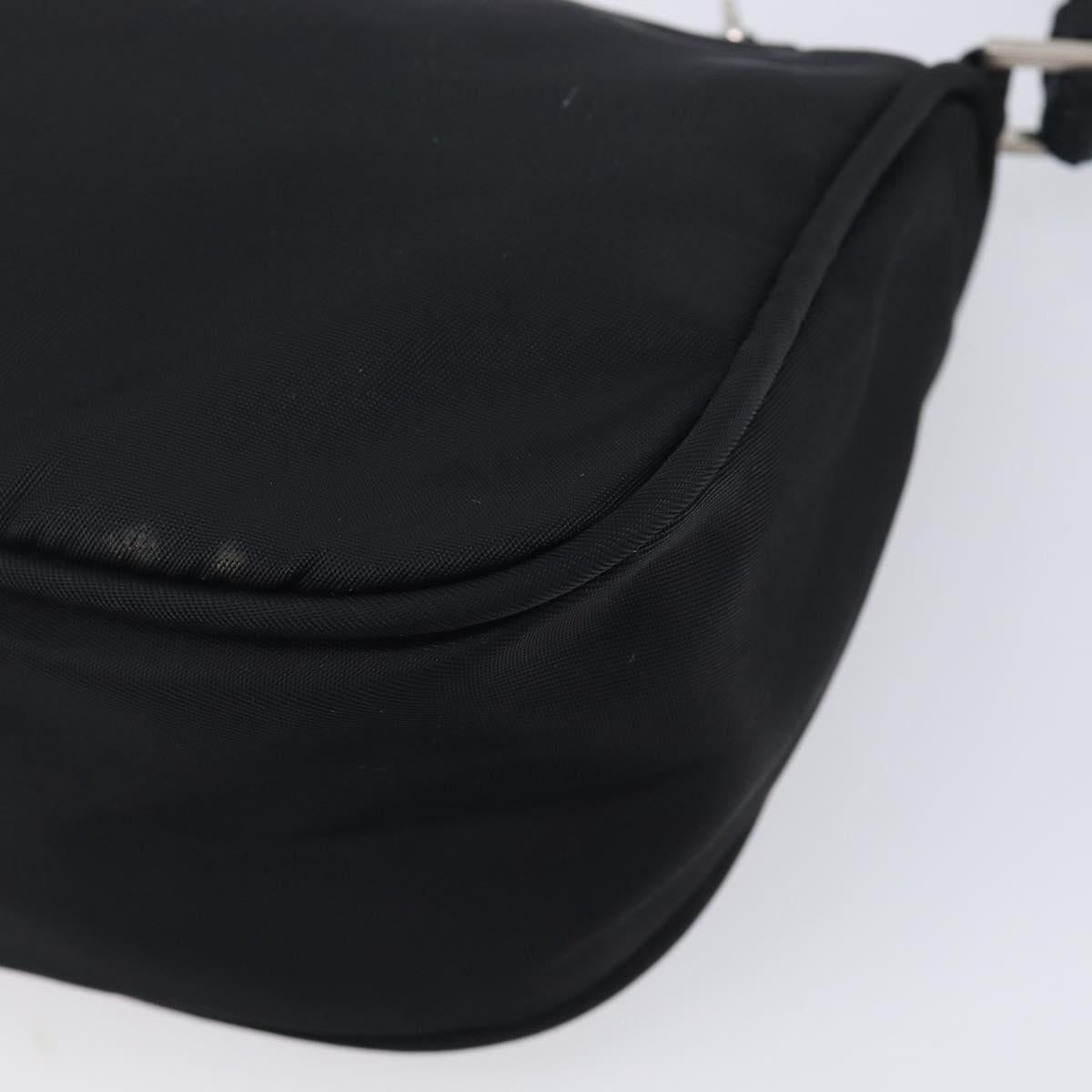 PRADA Accessory Pouch Nylon Black Silver Auth 212103V