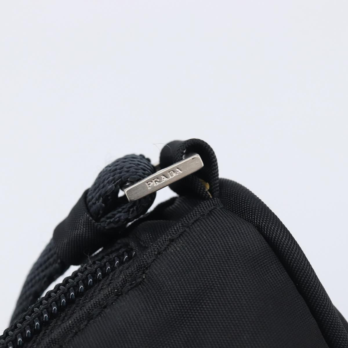PRADA Accessory Pouch Nylon Black Silver Auth 212103V