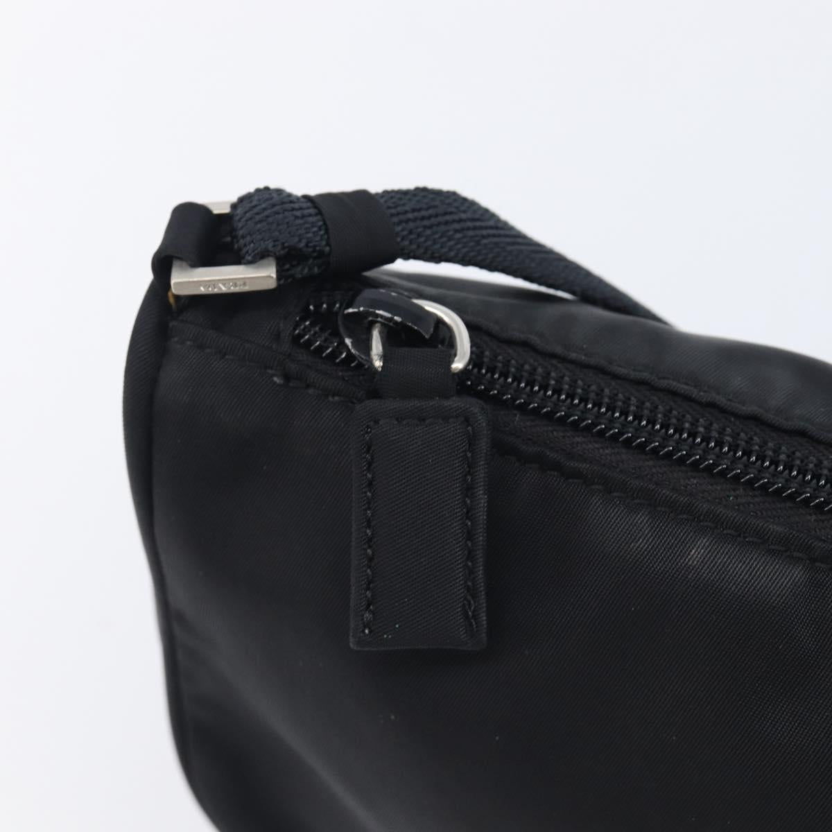 PRADA Accessory Pouch Nylon Black Silver Auth 212103V