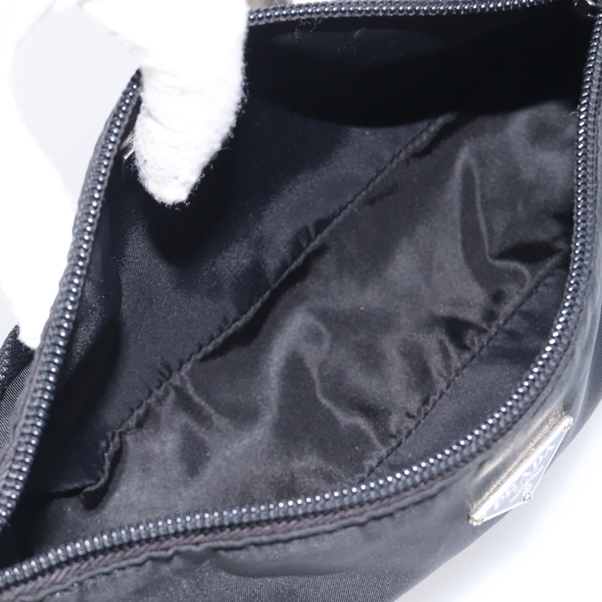 PRADA Accessory Pouch Nylon Black Silver Auth 212103V