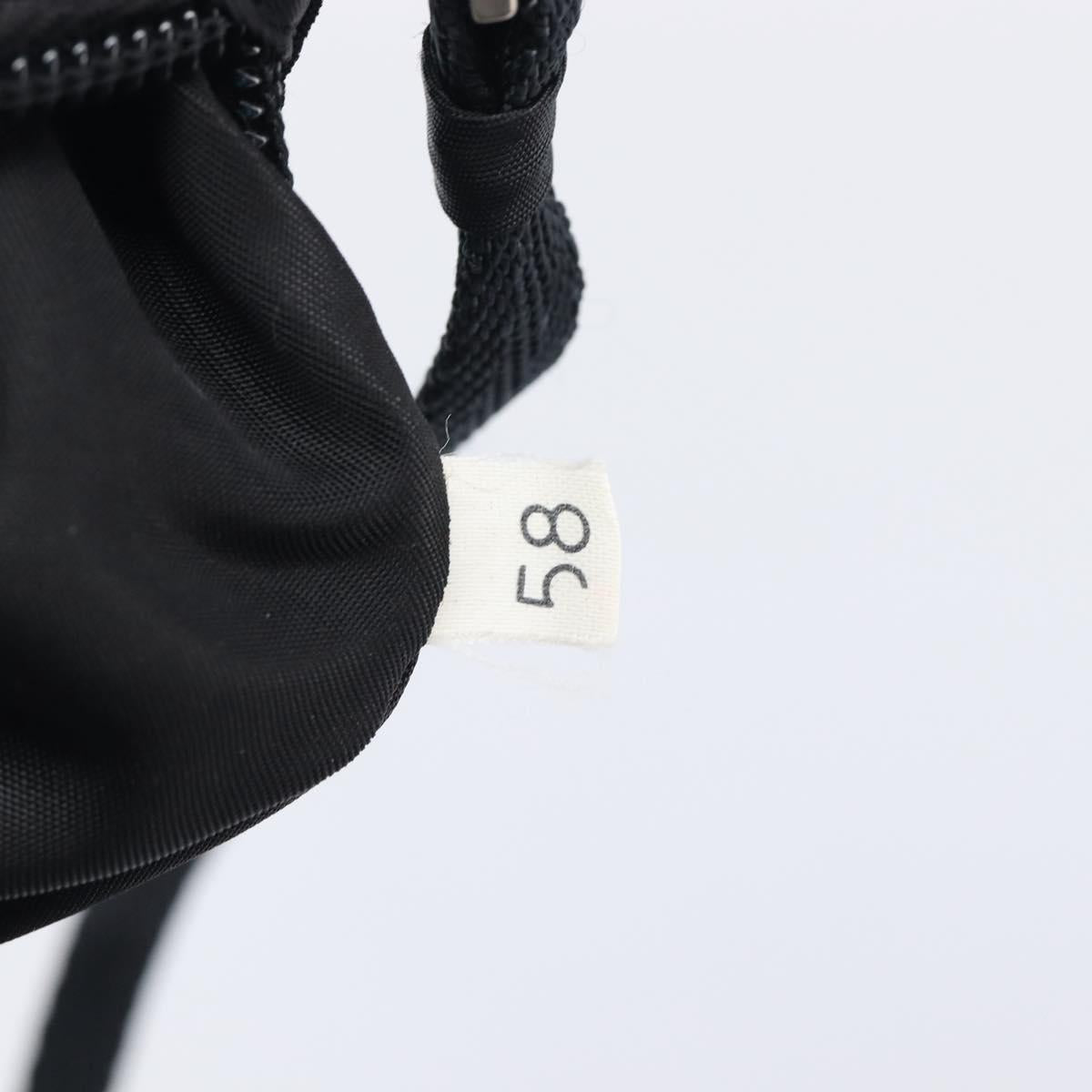 PRADA Accessory Pouch Nylon Black Silver Auth 212103V