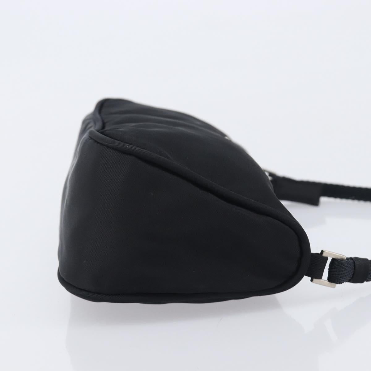 PRADA Accessory Pouch Nylon Black Silver Auth 212103V