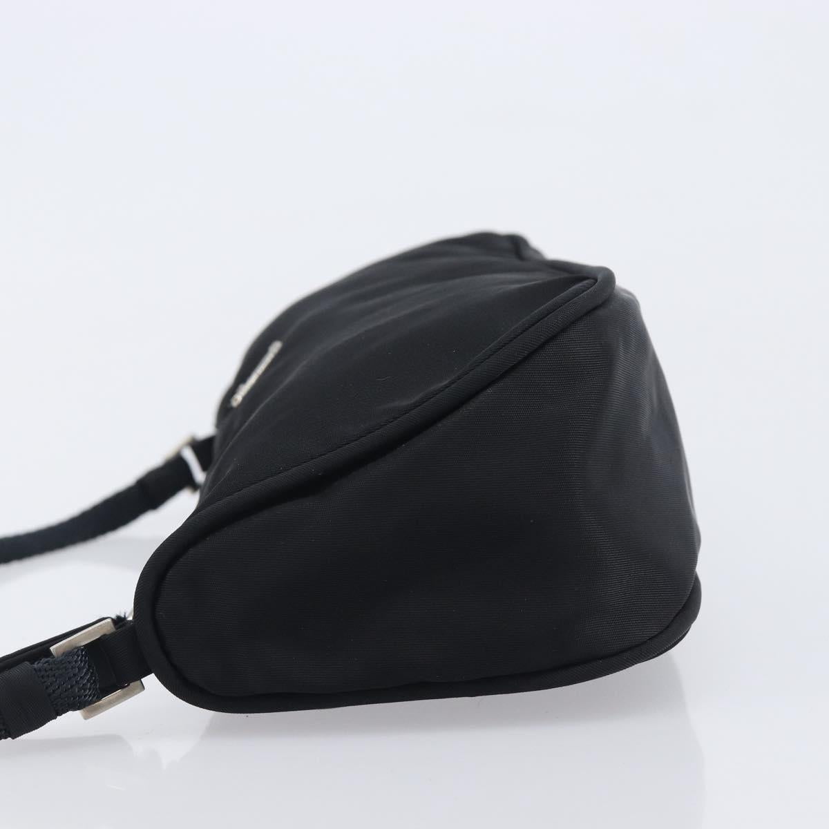 PRADA Accessory Pouch Nylon Black Silver Auth 212103V
