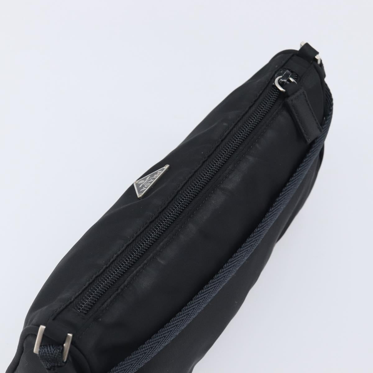 PRADA Accessory Pouch Nylon Black Silver Auth 212103V