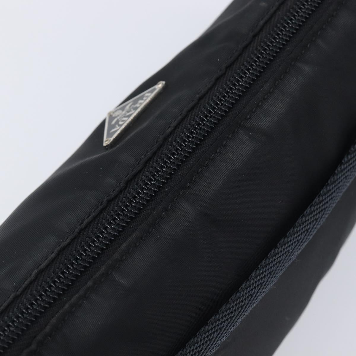 PRADA Accessory Pouch Nylon Black Silver Auth 212103V
