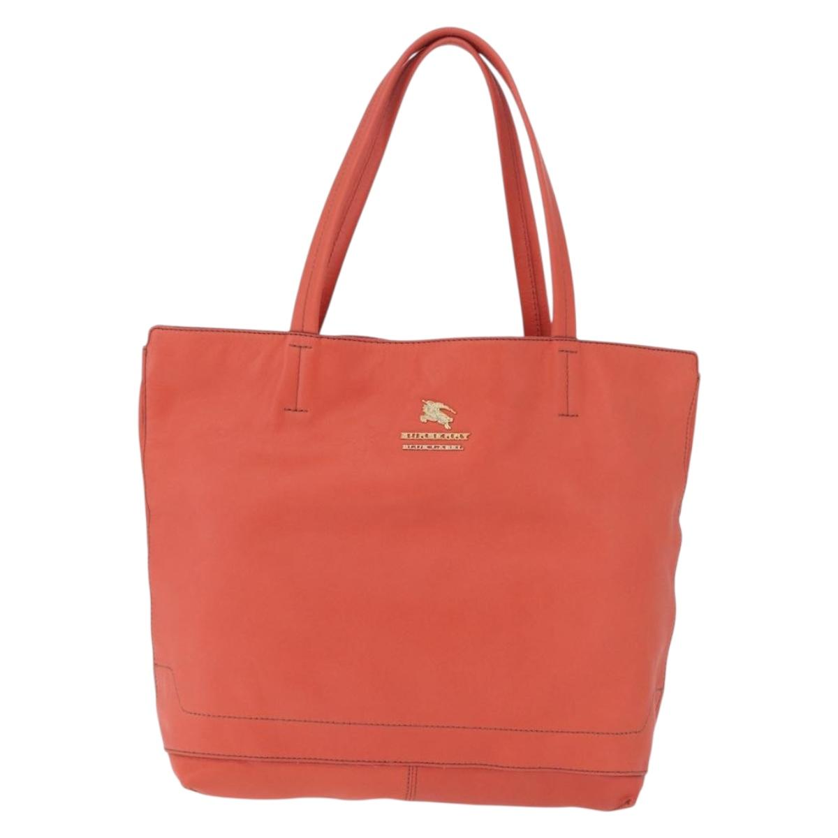 BURBERRY Blue Label Tote Bag Leather Pink Gold Auth 212104A