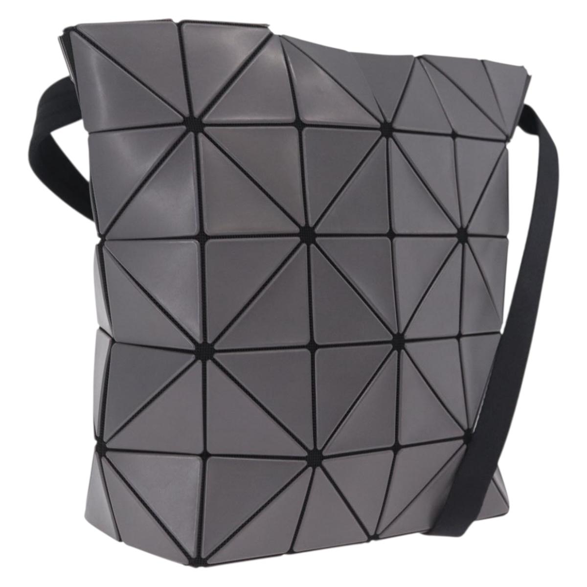 ISSEY MIYAKE BAO BAO Shoulder Bag PVC Canvas Gray Silver Auth 212108A