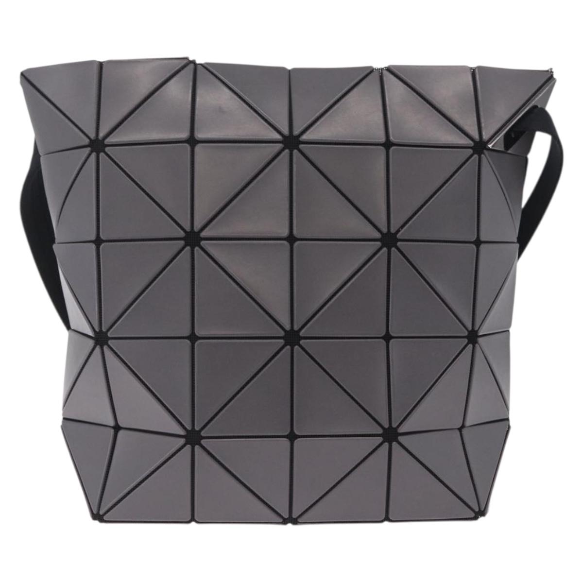 ISSEY MIYAKE BAO BAO Shoulder Bag PVC Canvas Gray Silver Auth 212108A