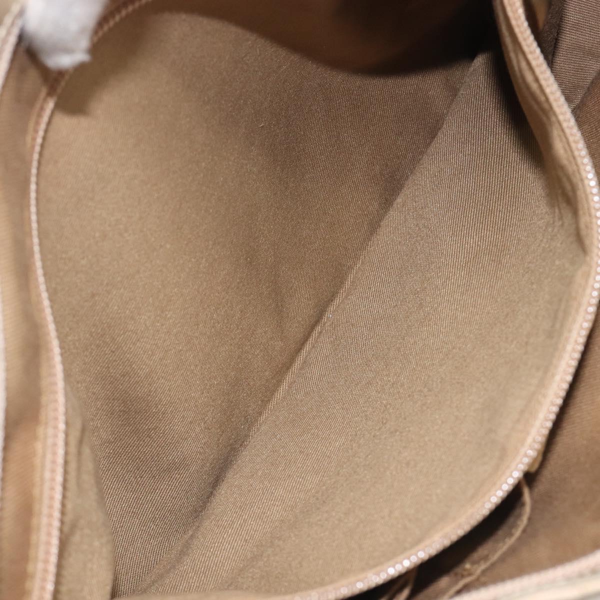 Salvatore Ferragamo Gancini Hand Bag Leather Gold Auth 212110A