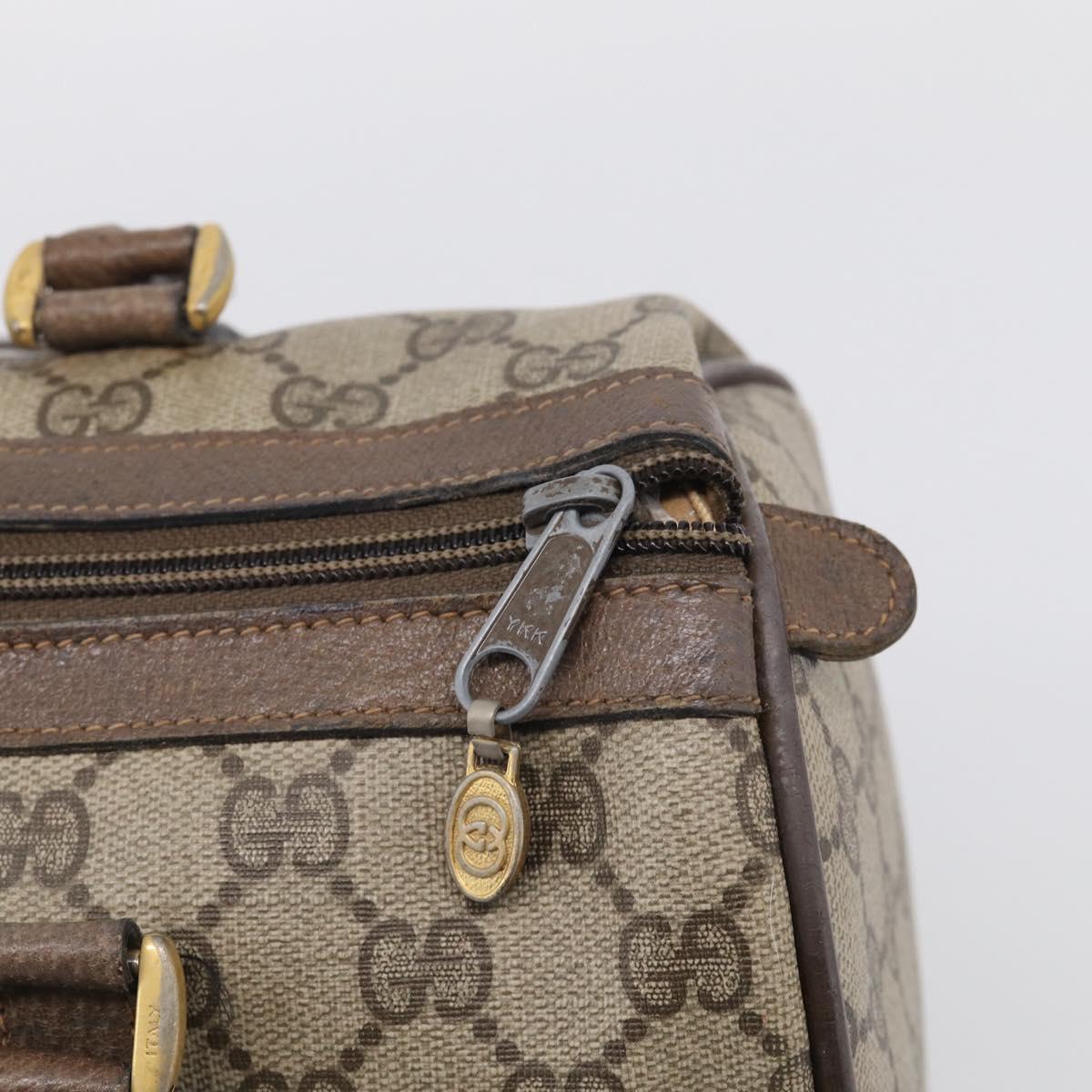 GUCCI GG Supreme Web Sherry Line Hand Bag PVC Beige Gold Auth 212112