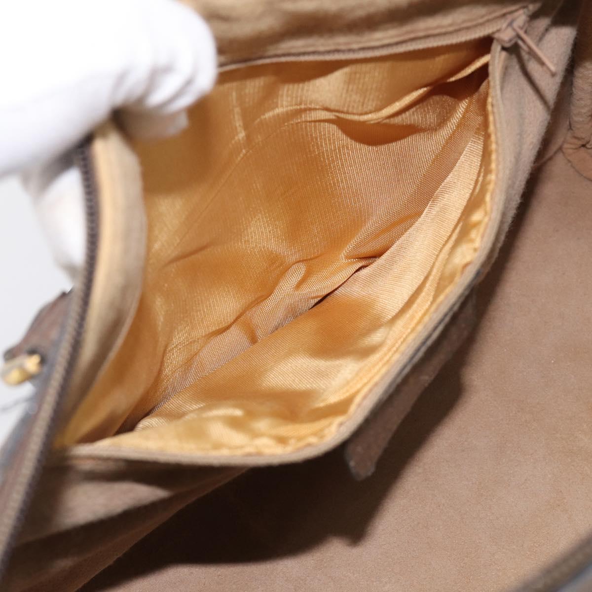 GUCCI GG Supreme Web Sherry Line Hand Bag PVC Beige Gold Auth 212112