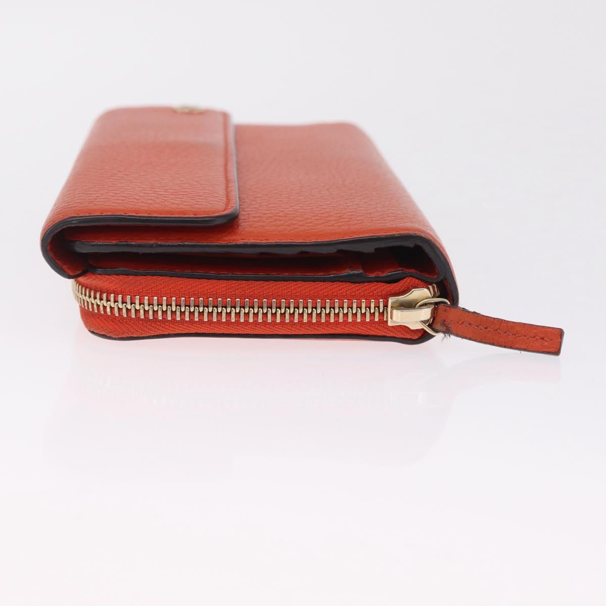 GUCCI Interlocking Long Wallet Leather Outlet Orange Gold 449397 Auth 212115A