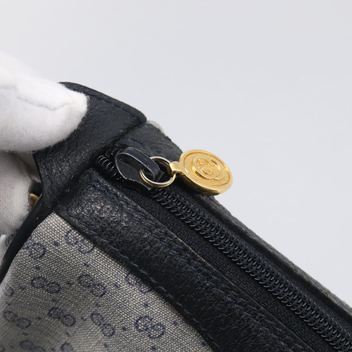 GUCCI Micro GG Supreme Sherry Line Bag PVC Navy Gold 89 02 018 Auth 212116