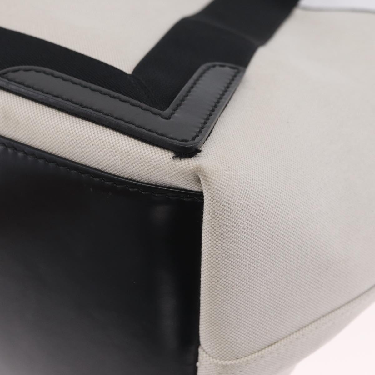 Balenciaga Navy Cabas S Hand Bag Canvas White Silver 581292 Auth 212117A