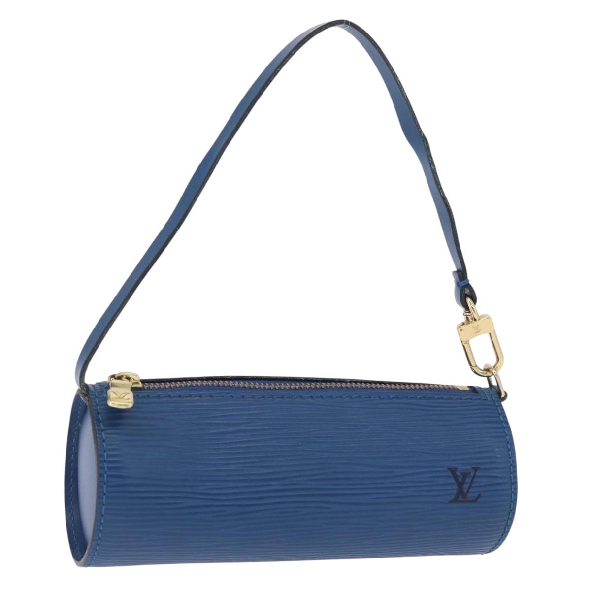 LOUIS VUITTON Epi Soufflot Pouch Blue LV Auth 212119V
