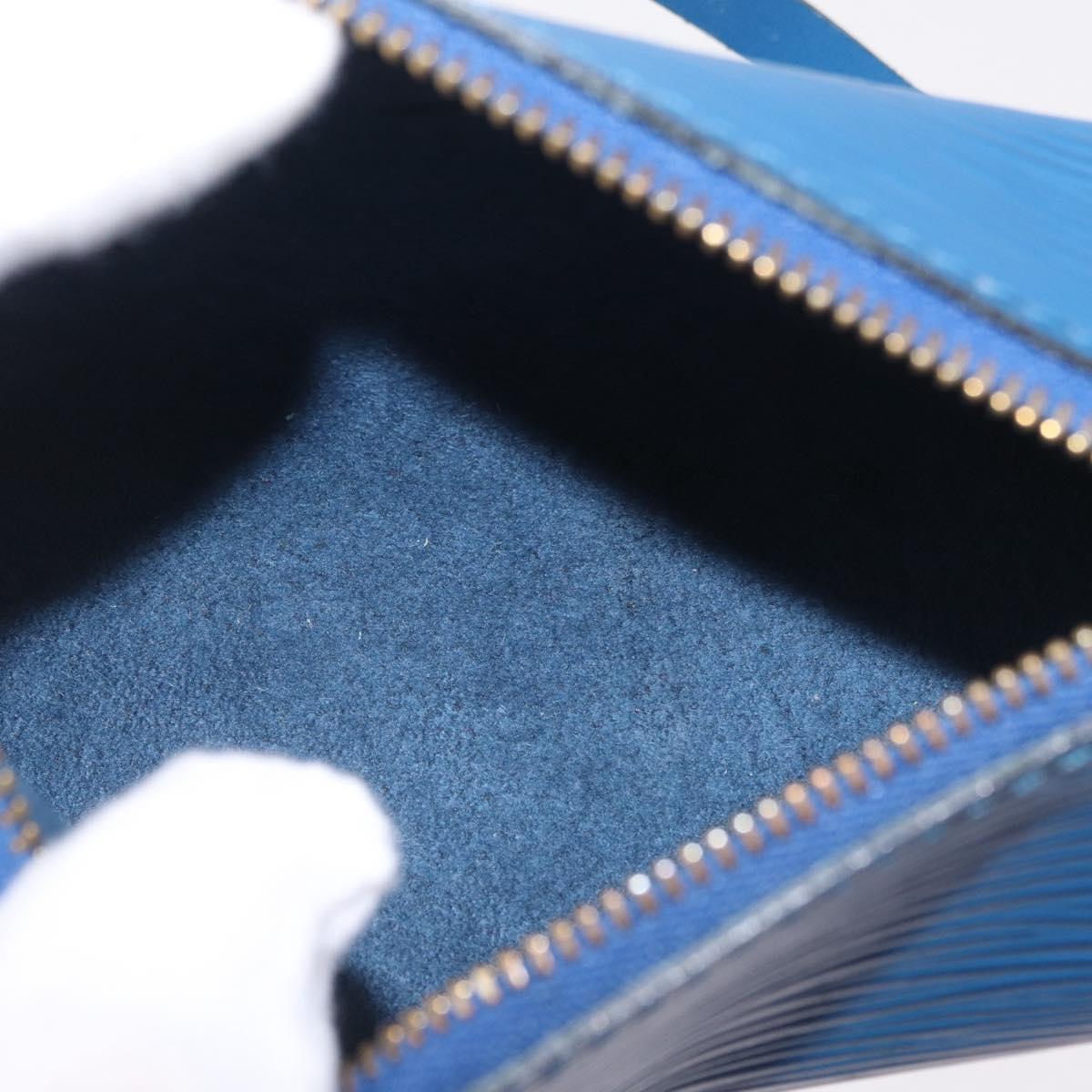 LOUIS VUITTON Epi Soufflot Pouch Blue LV Auth 212119V