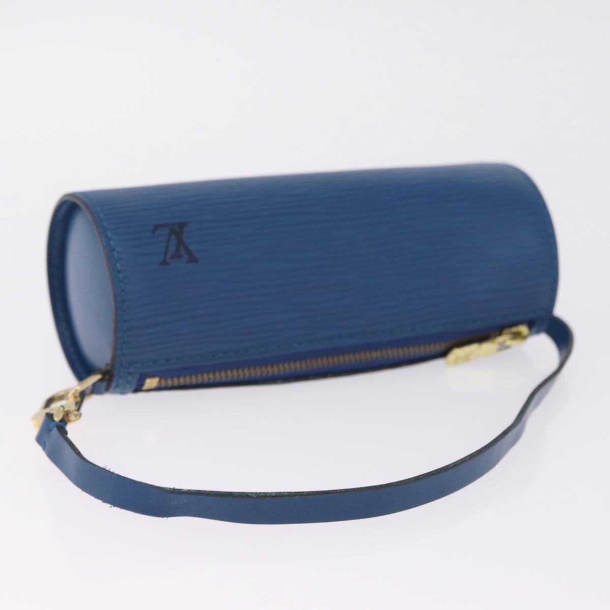 LOUIS VUITTON Epi Soufflot Pouch Blue LV Auth 212119V