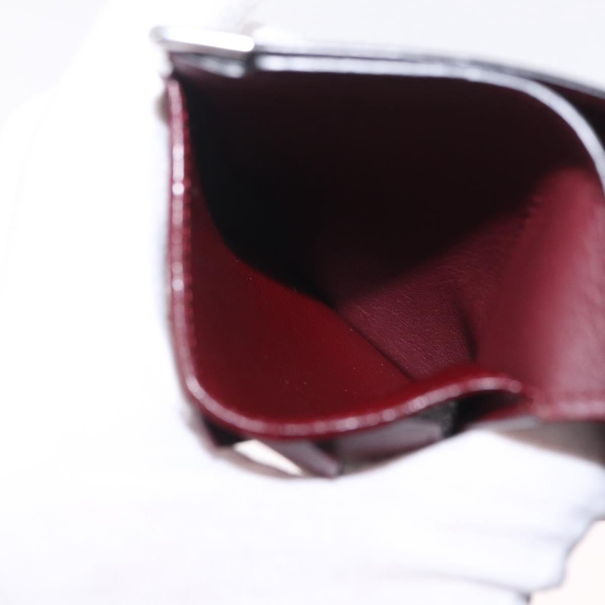Cartier Bifold Wallet Leather Black Silver Auth 212120M