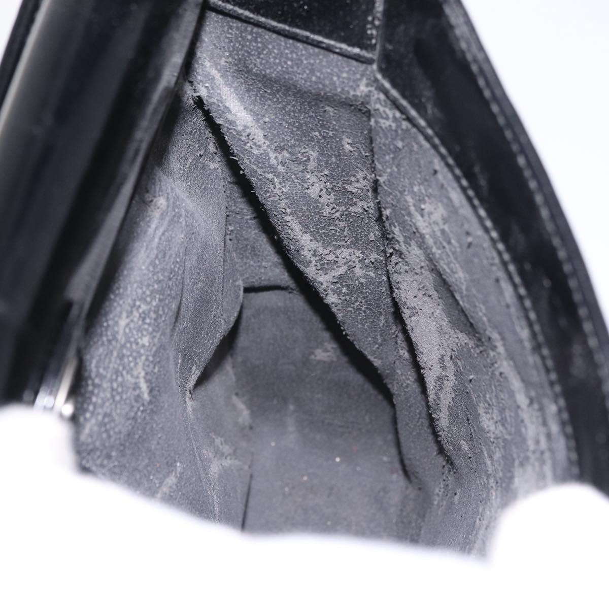 GUCCI Shoulder Bag Patent Leather Black Silver 000 1013 0506 Auth 212123
