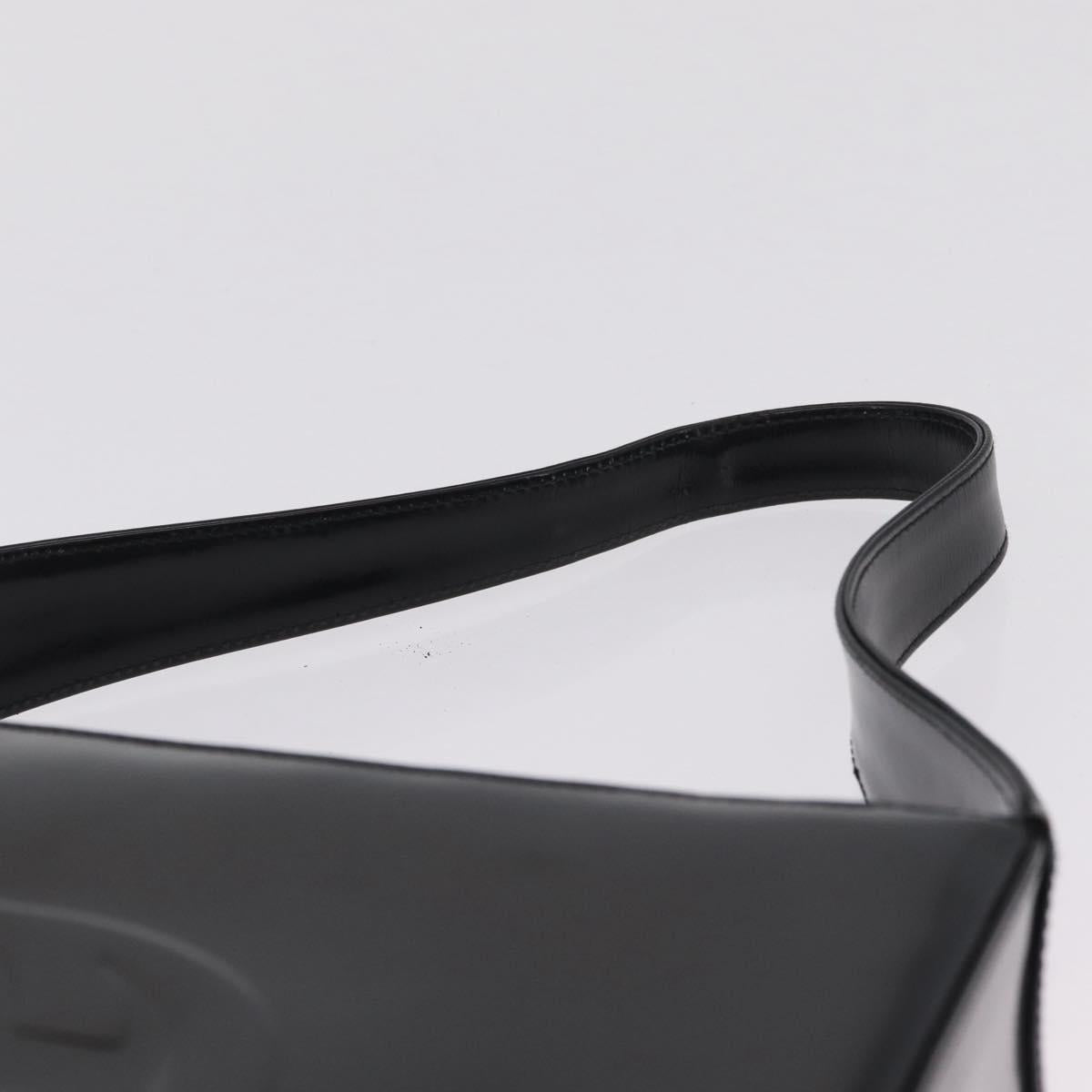 GUCCI Shoulder Bag Patent Leather Black Silver 000 1013 0506 Auth 212123