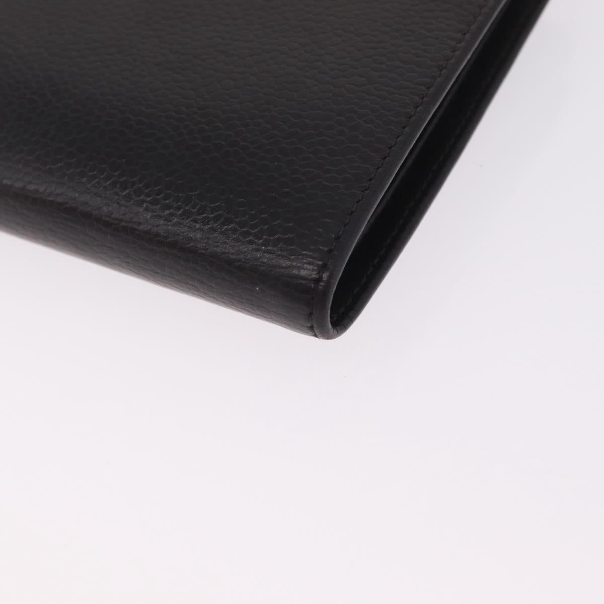 CHANEL Matelasse Long Wallet Caviar Skin Brown CC Auth 212125V