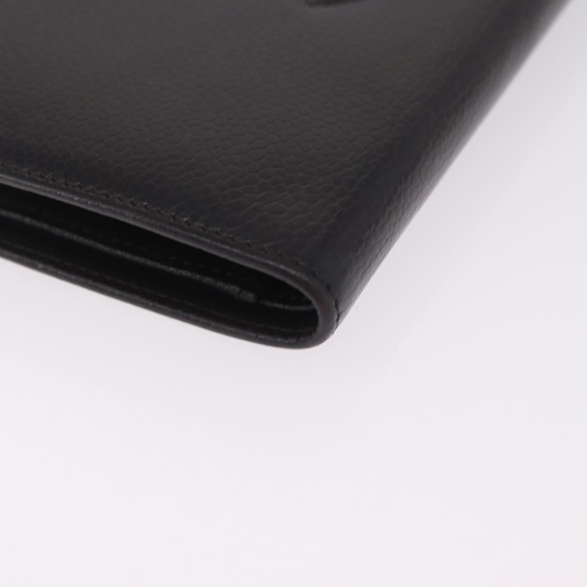 CHANEL Matelasse Long Wallet Caviar Skin Brown CC Auth 212125V