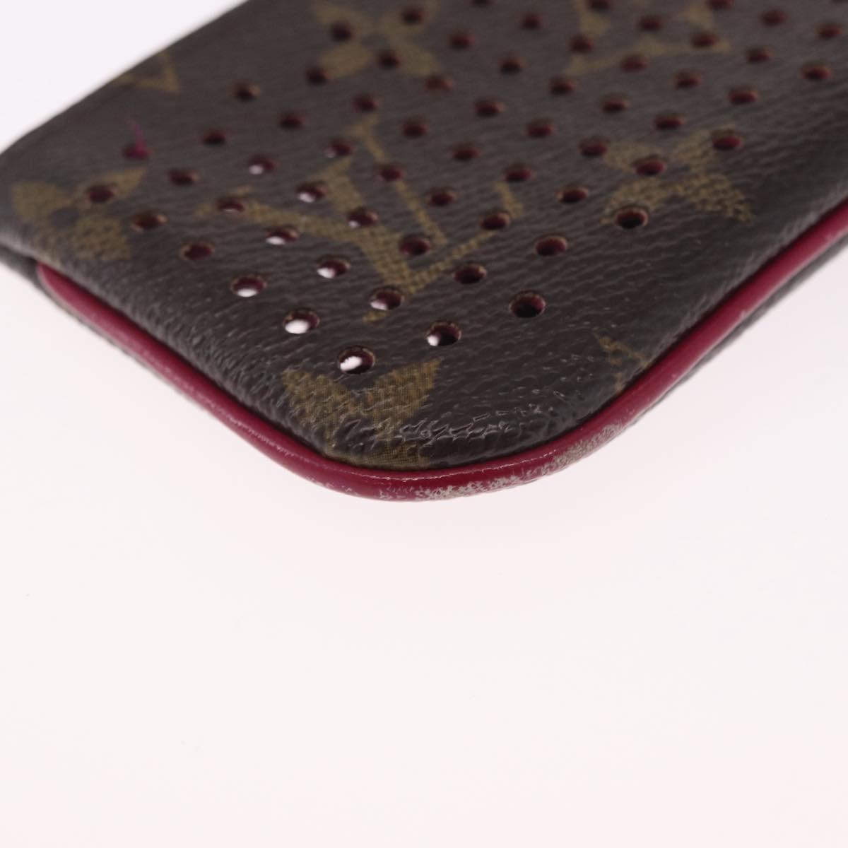 LOUIS VUITTON Perfo Pochette Cles Coin Purse Orange M95222 LV Auth 212126