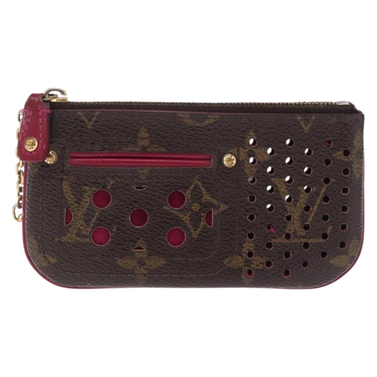 LOUIS VUITTON Perfo Pochette Cles Coin Purse Orange M95222 LV Auth 212126