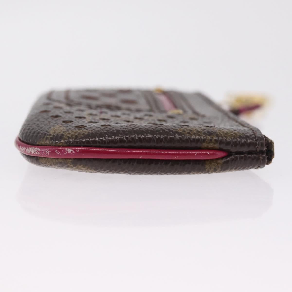 LOUIS VUITTON Perfo Pochette Cles Coin Purse Orange M95222 LV Auth 212126