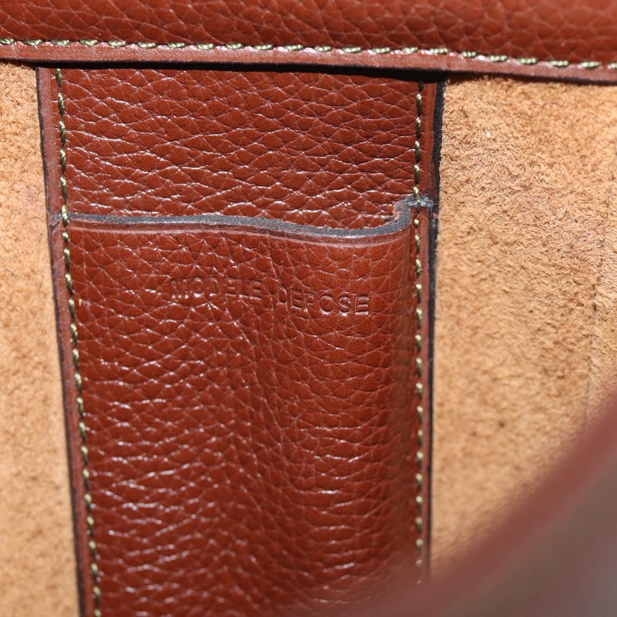 DELVAUX Shoulder Bag Leather Brown Gold Auth 212127