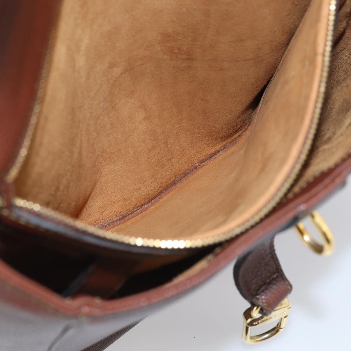 DELVAUX Shoulder Bag Leather Brown Gold Auth 212127