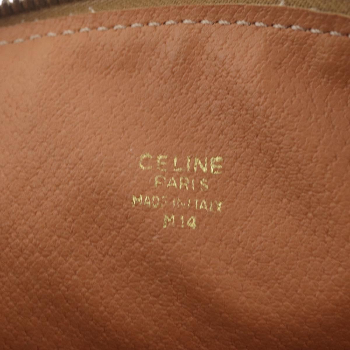 CELINE Macadam Canvas Clutch Bag PVC Leather Brown Gold Auth 212140A