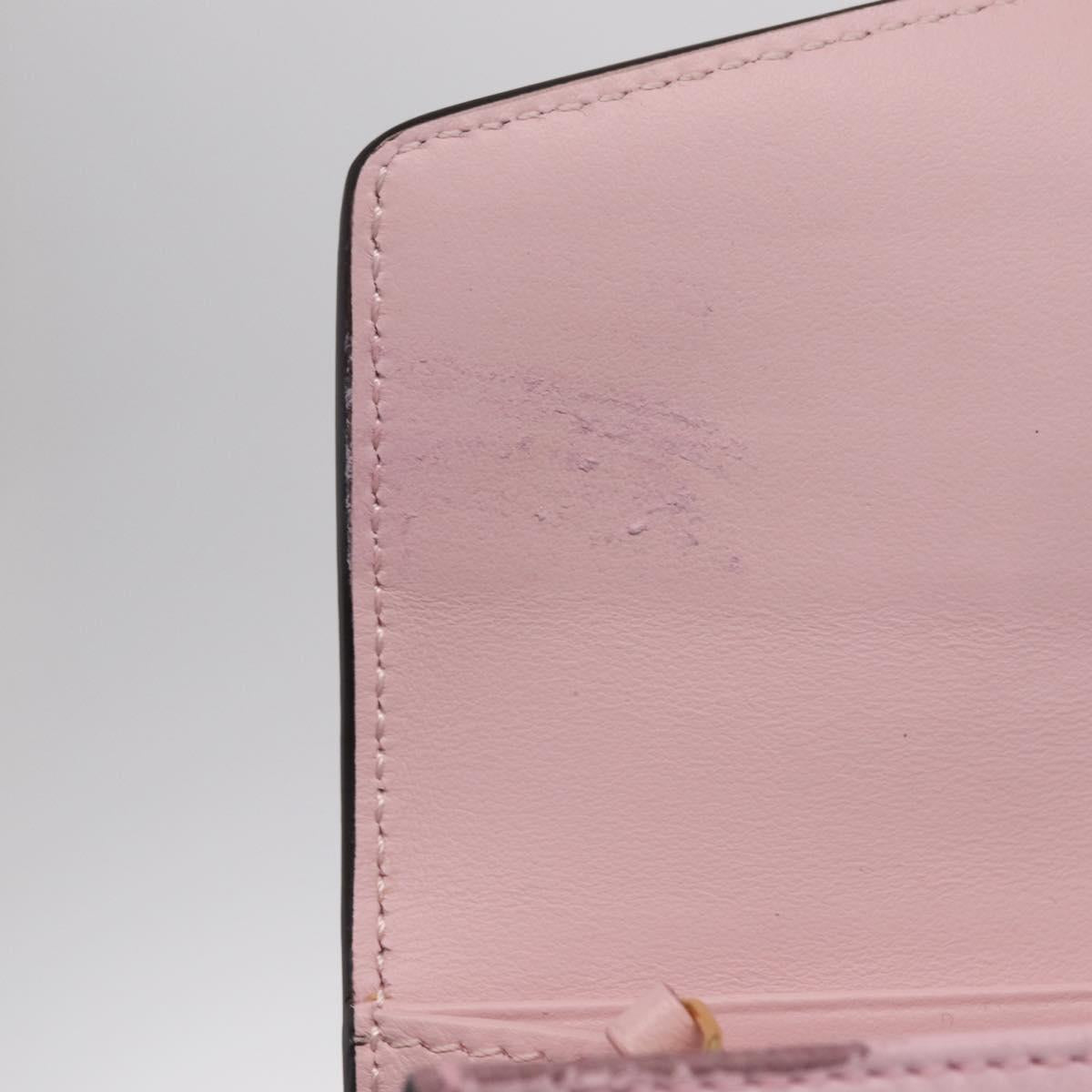 FENDI Continental Long Wallet Leather Pink Gold Auth 212147M