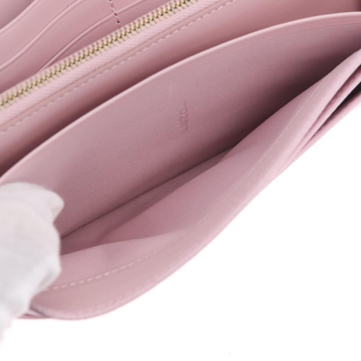 FENDI Continental Long Wallet Leather Pink Gold Auth 212147M