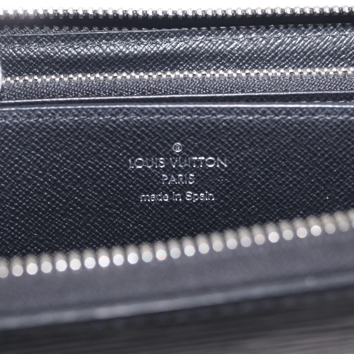 LOUIS VUITTON Epi Zippy Wallet Long Wallet Black M64838 LV Auth 212154V