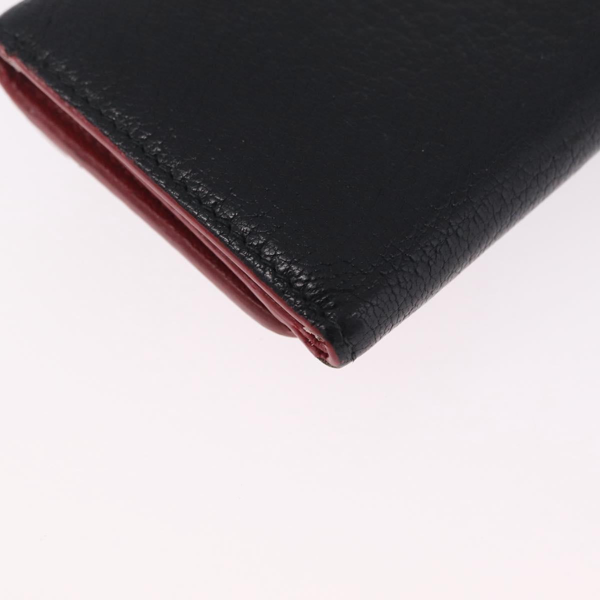 Miu Miu Trifold Wallet Leather Black Gold Auth 212162M