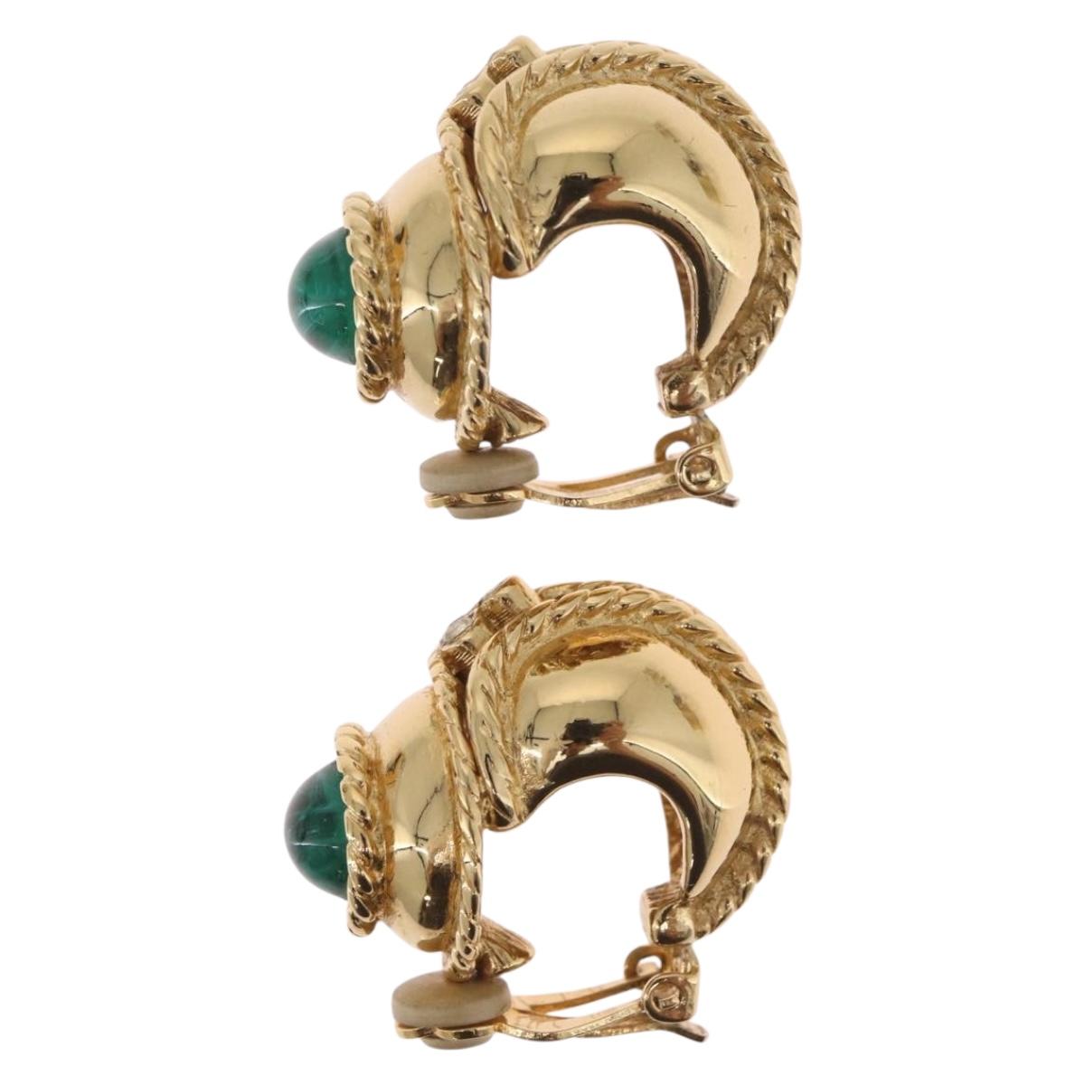 GIVENCHY Earring Metal Gold Auth 212165M