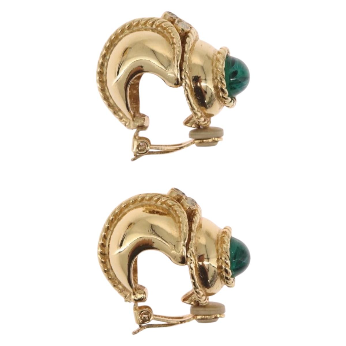 GIVENCHY Earring Metal Gold Auth 212165M