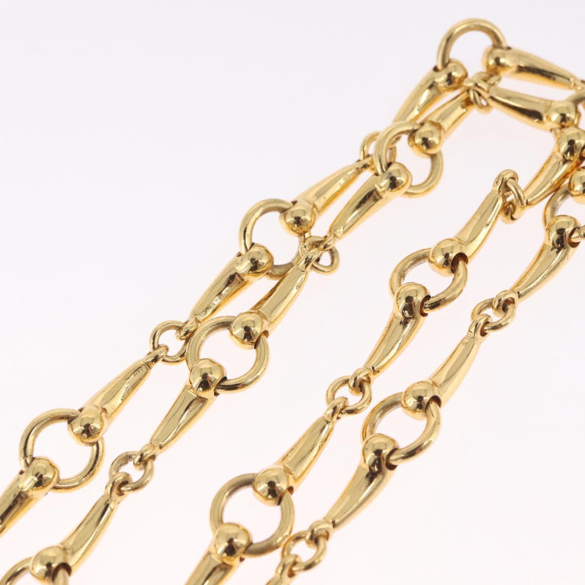 GUCCI Horsebit Chain Belt Metal 30.3"" Gold Auth 212166M