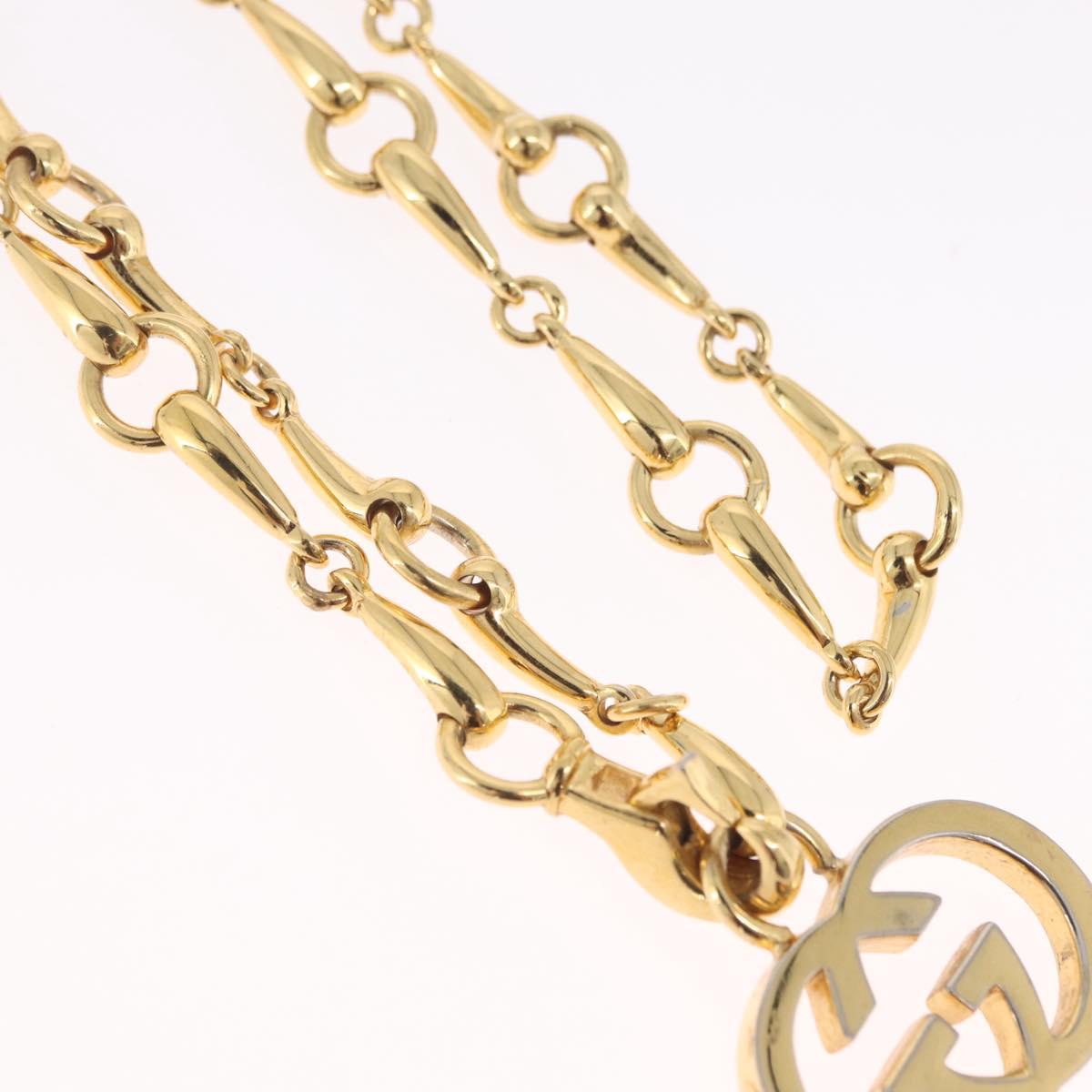 GUCCI Horsebit Chain Belt Metal 30.3"" Gold Auth 212166M