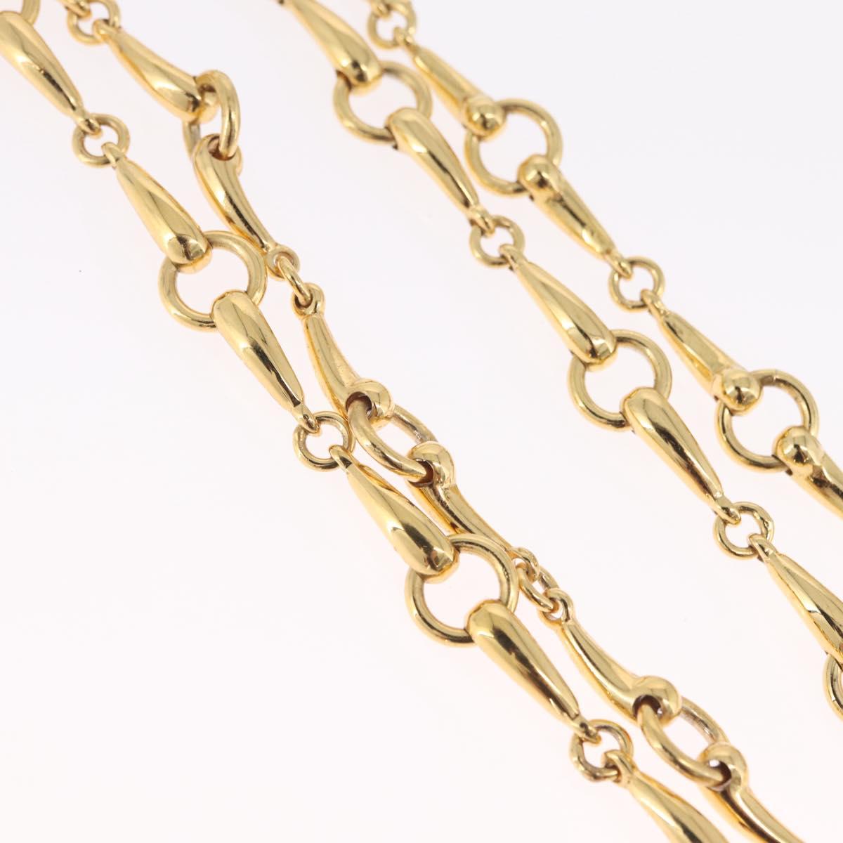GUCCI Horsebit Chain Belt Metal 30.3"" Gold Auth 212166M