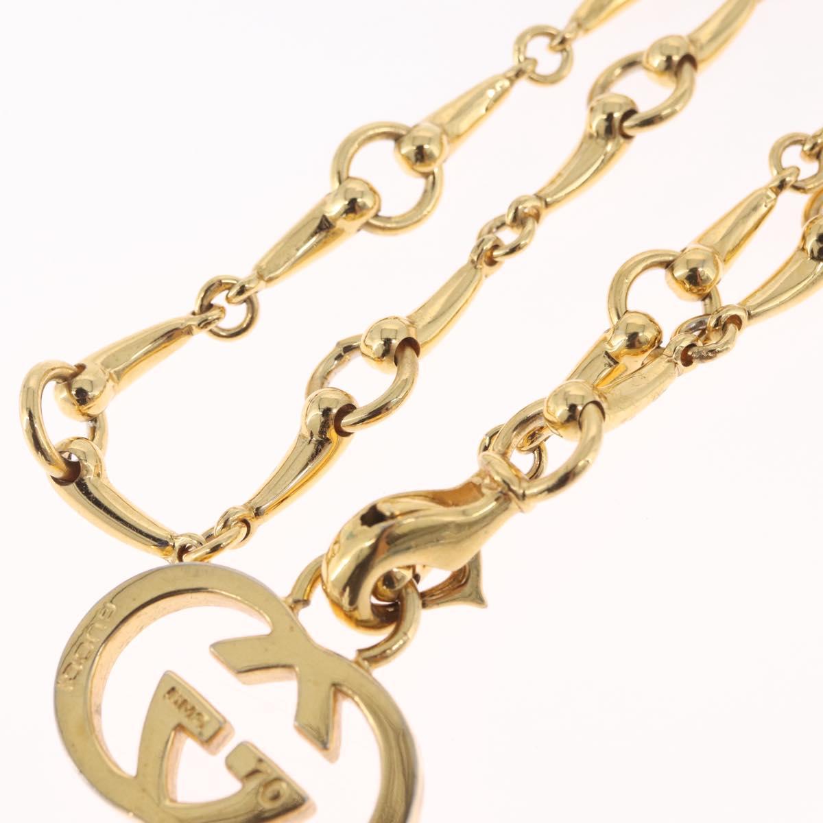 GUCCI Horsebit Chain Belt Metal 30.3"" Gold Auth 212166M