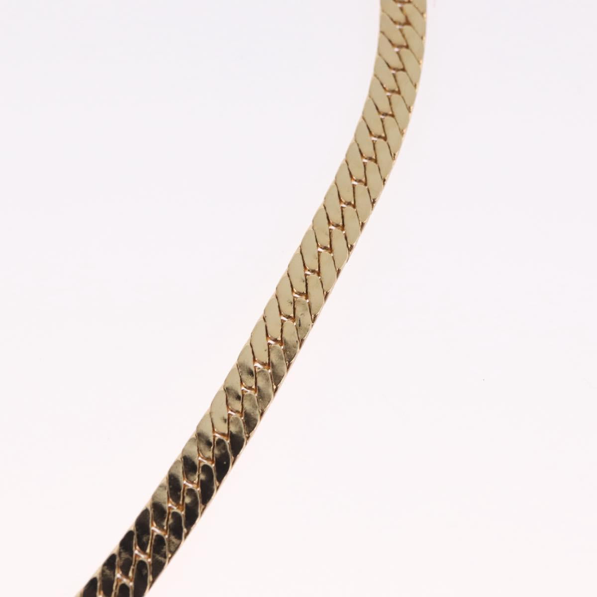 Christian Dior Necklace Metal Gold Auth 212167M