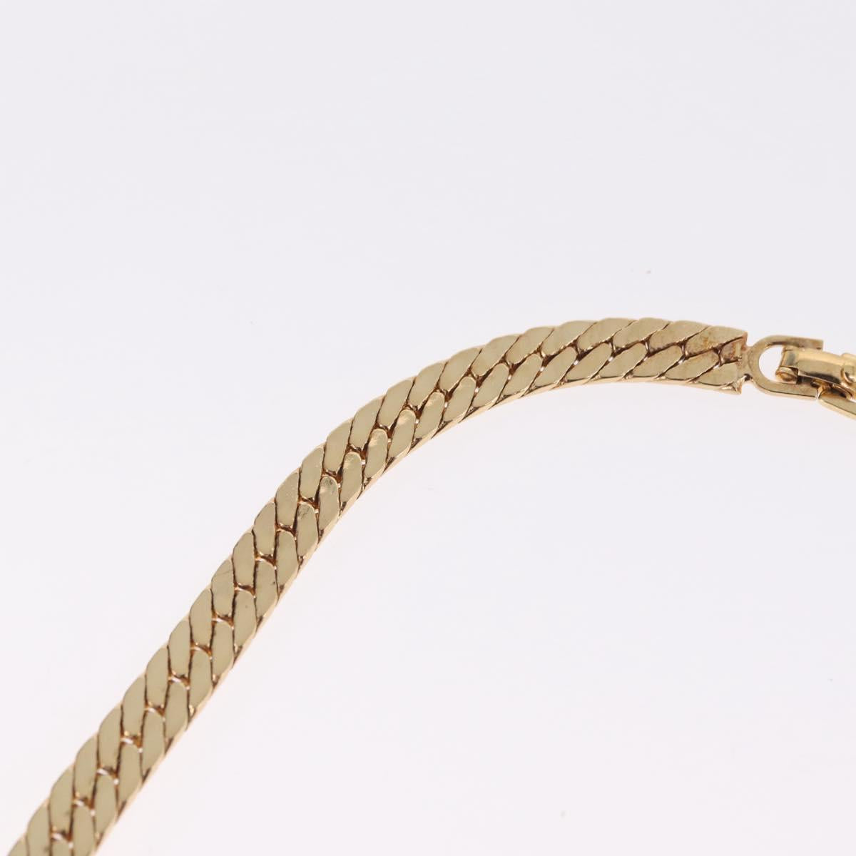 Christian Dior Necklace Metal Gold Auth 212167M