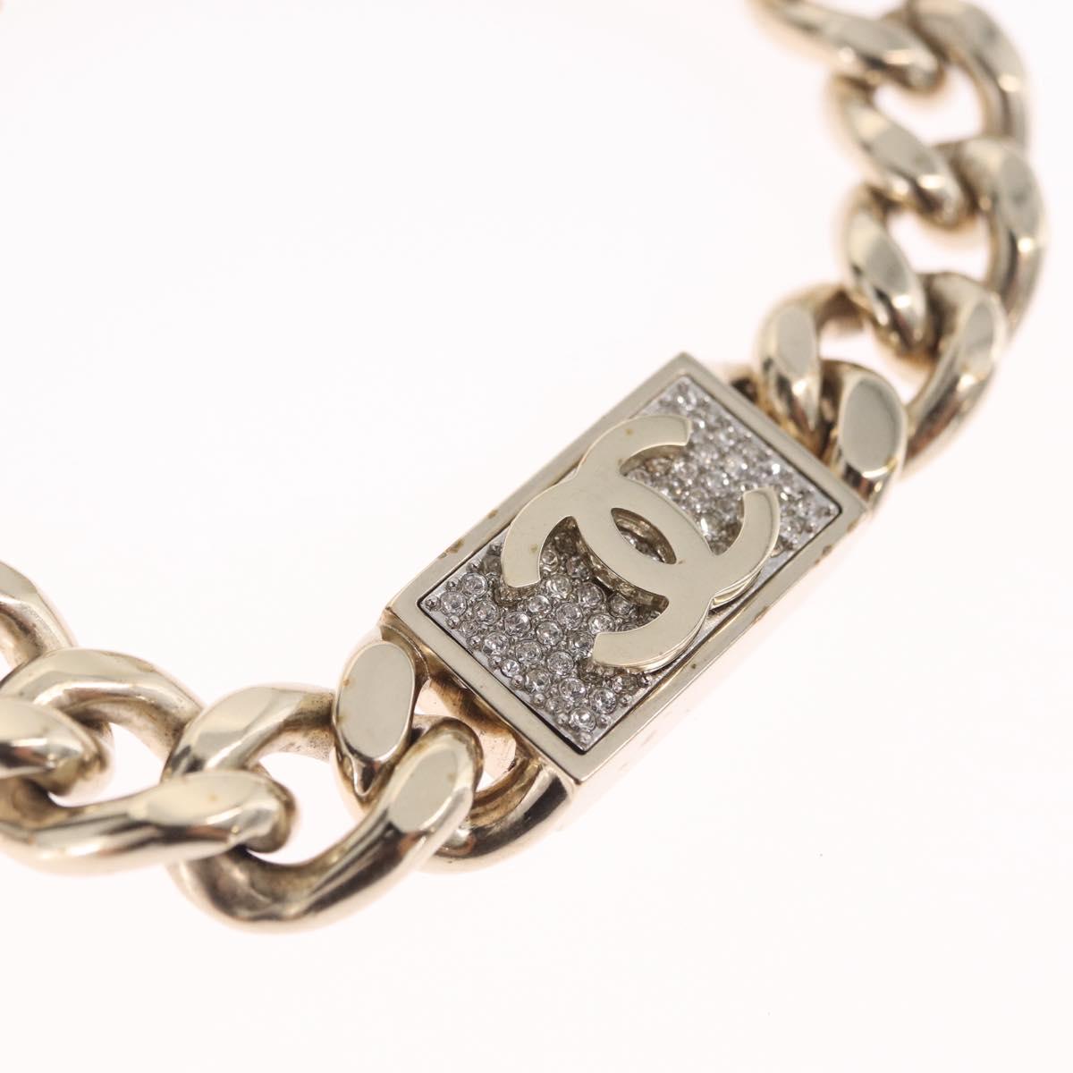 CHANEL Bracelet Metal Champagne Gold CC Auth 212168M