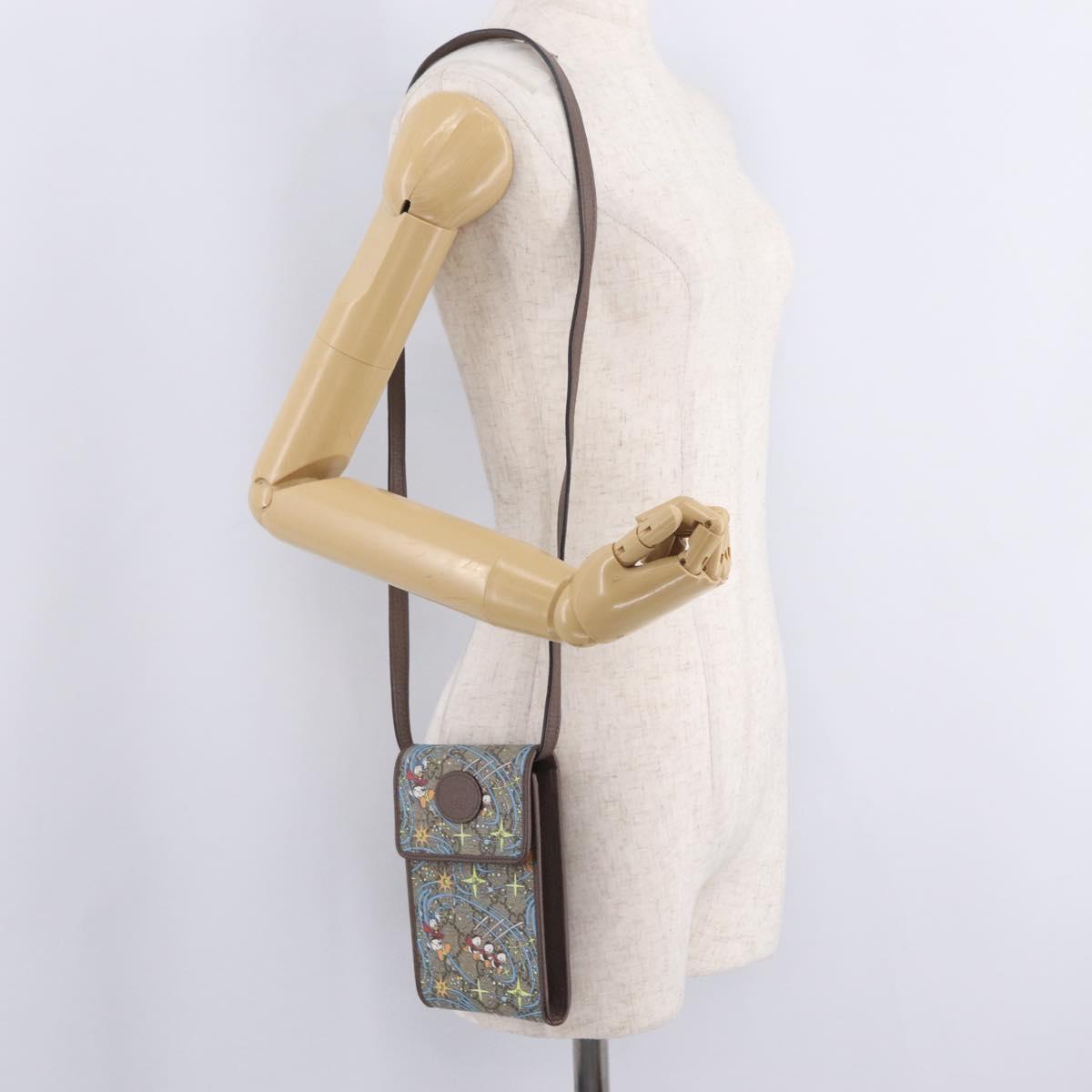 GUCCI GG Supreme Shoulder Bag PVC Beige Gold 647927 Auth 212400SAM
