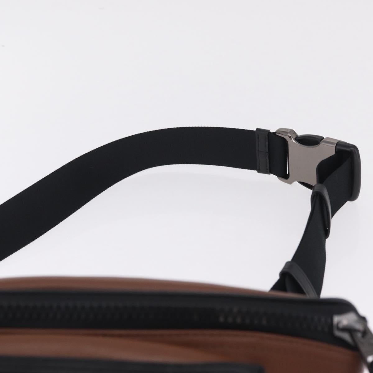 Coach x PAC MAN Waist bag Leather Brown Silver Auth 212402M