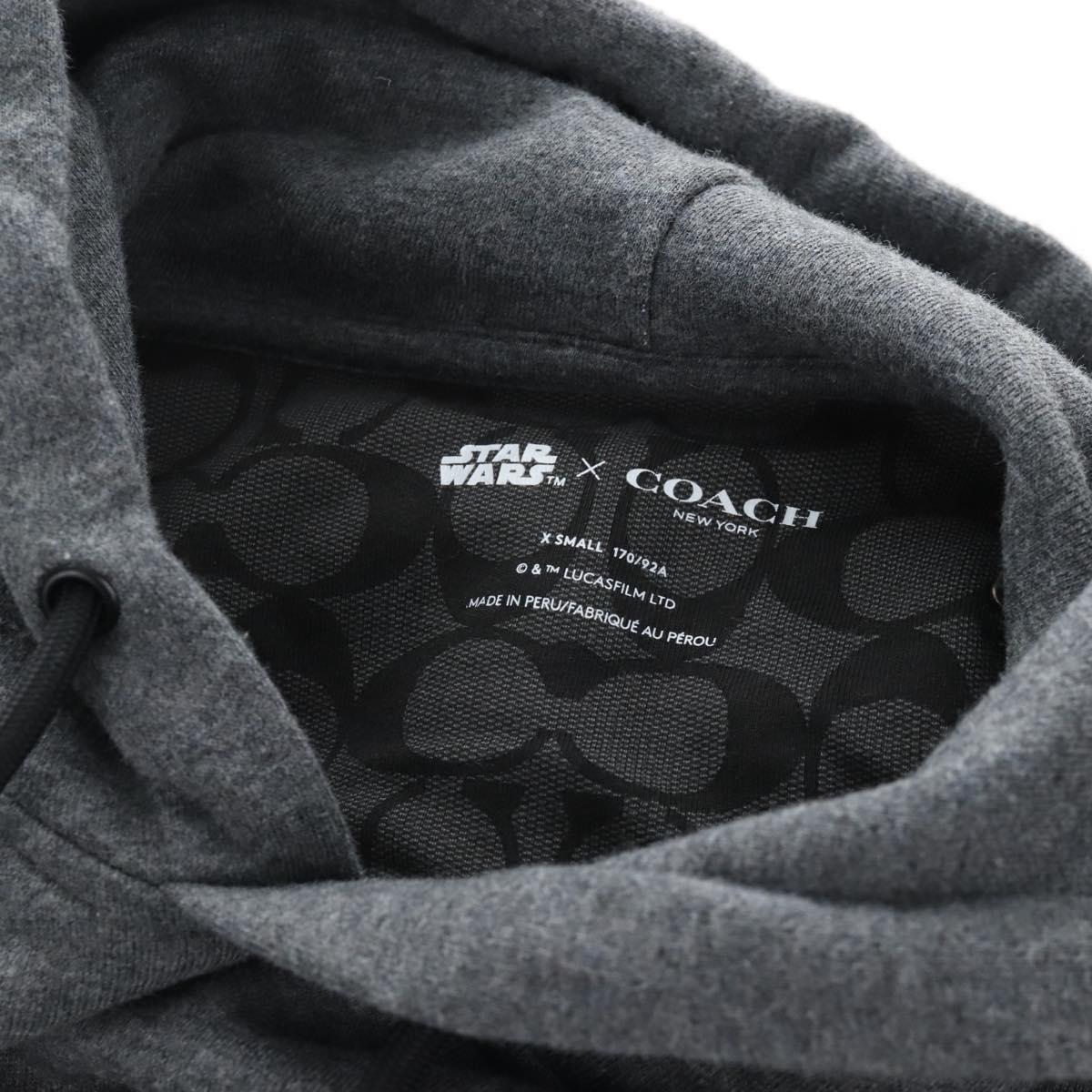 Coach ×STAR WARS Darth Vader Long Sleeve Hoodie cotton XS Greige Auth 212403M