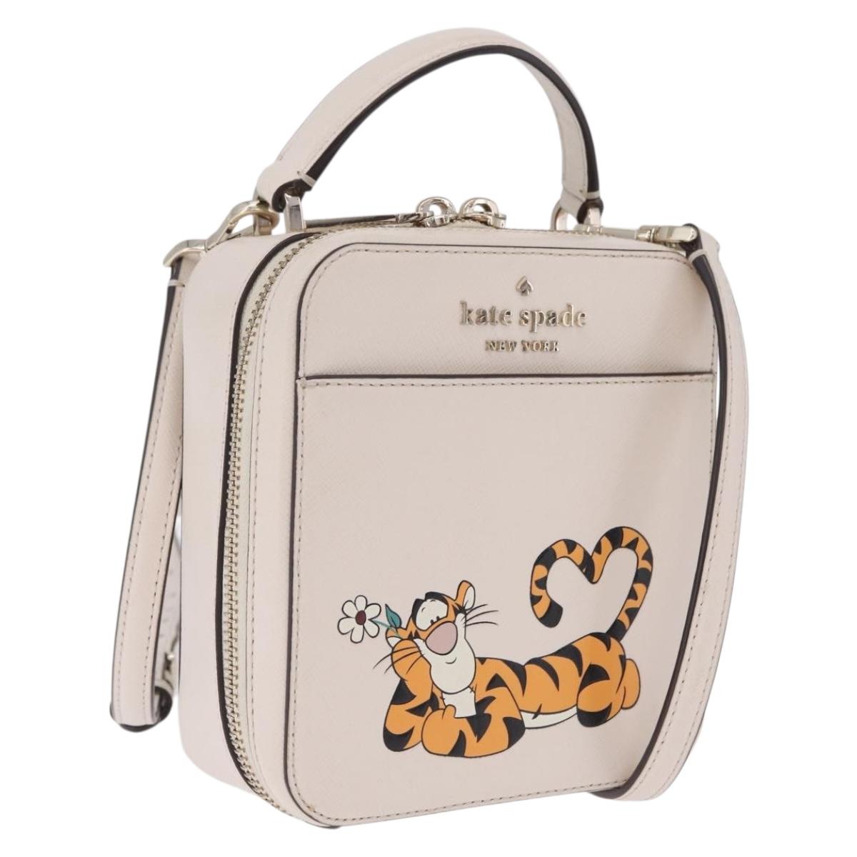 kate spade x Disney Shoulder Bag Leather 2way Beige Gold Auth 212408M